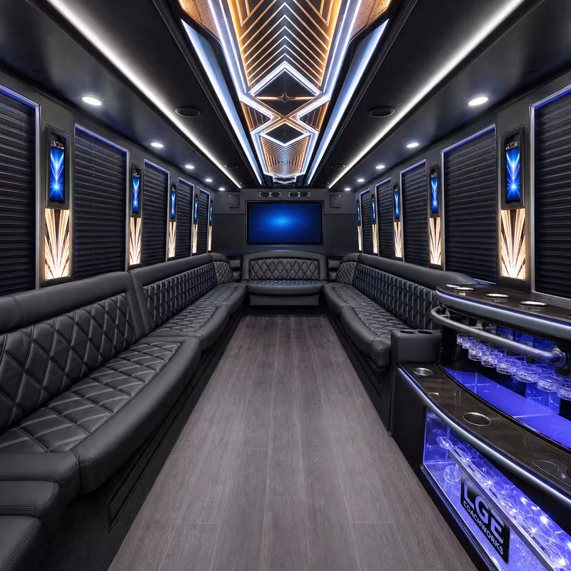 15 Passenger Party Bus Inside