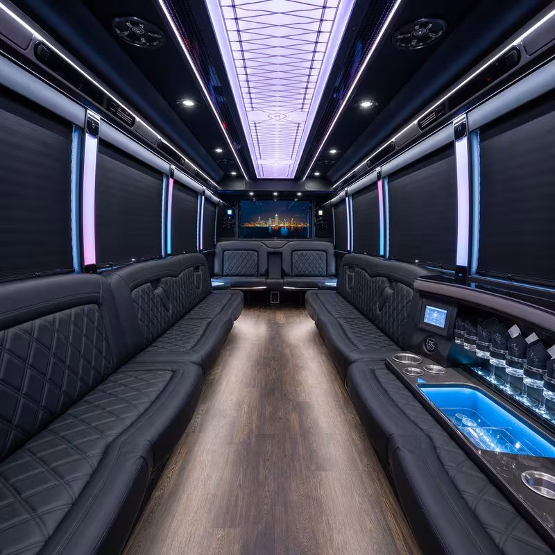 20 Passenger Party Bus Interior