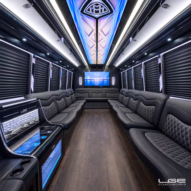 25 Passenger Party Bus Inside