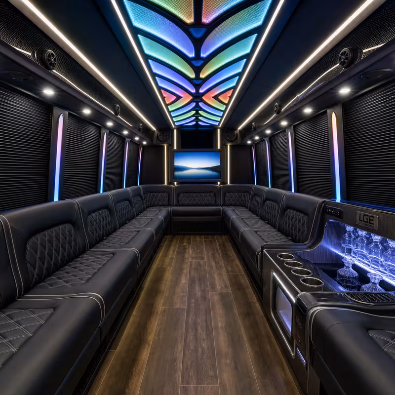 30 Passenger Party Bus Interior