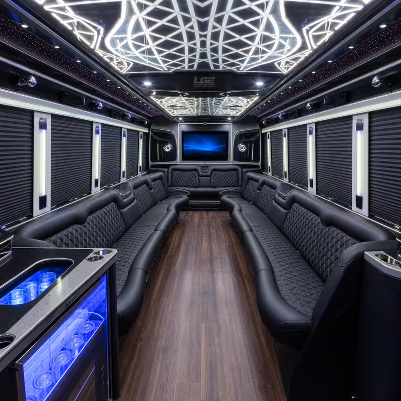 40 Passenger Party Bus Inside