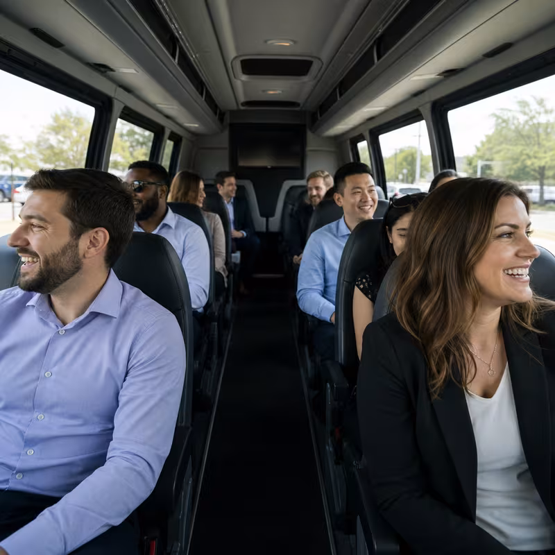 Black Mercedes Sprinter van staged for an Memphis Corporate Transportation group