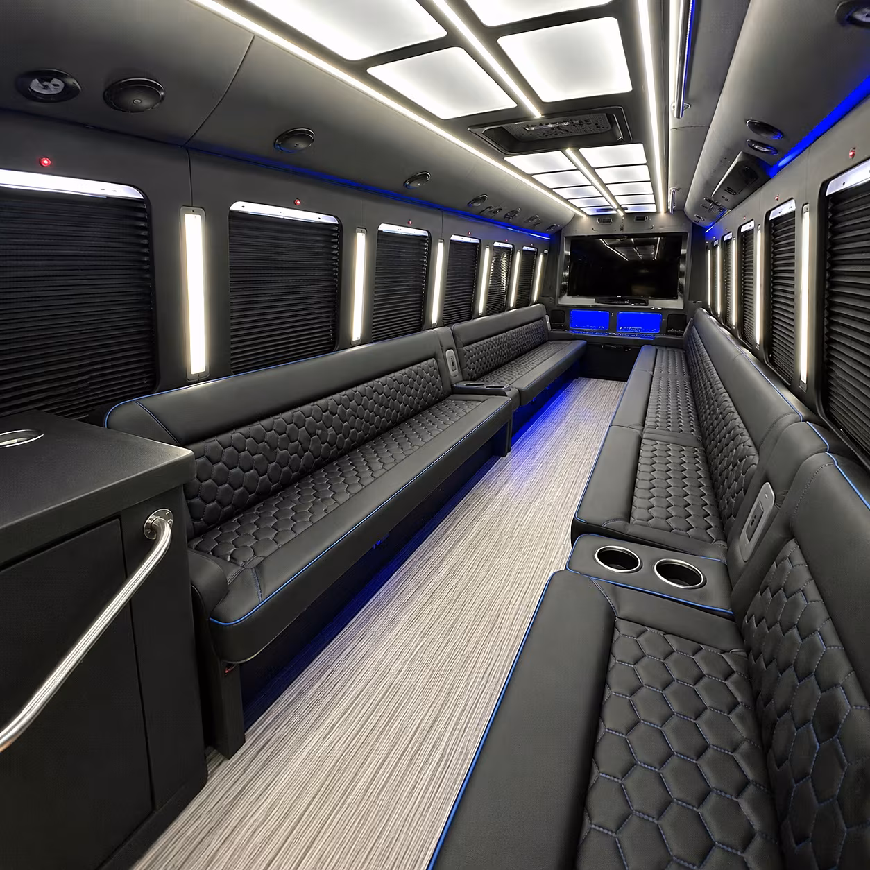 Memphis Birthday, Sweet 16, & Quinceañera Transportation party bus interior