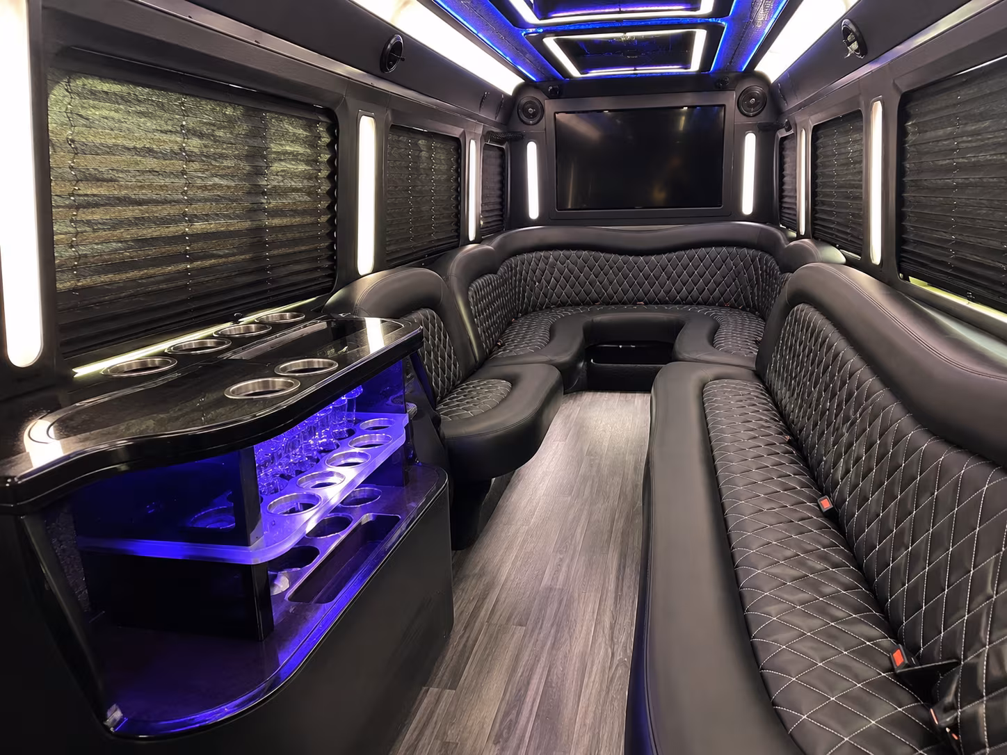 Memphis Sporting Event Transportation party bus interior