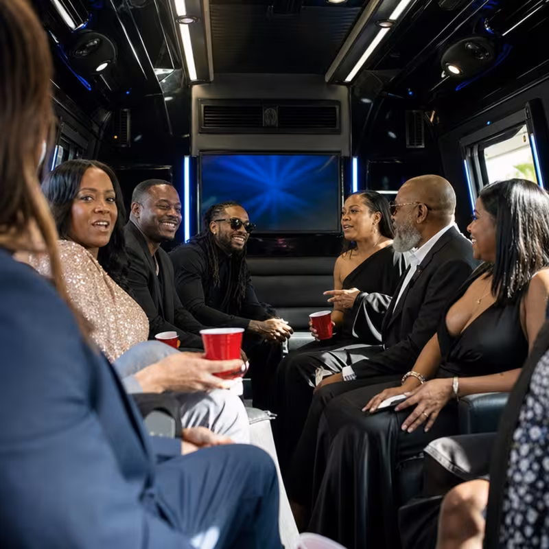 Black Mercedes Sprinter van staged for an Memphis Private Event Transportation group