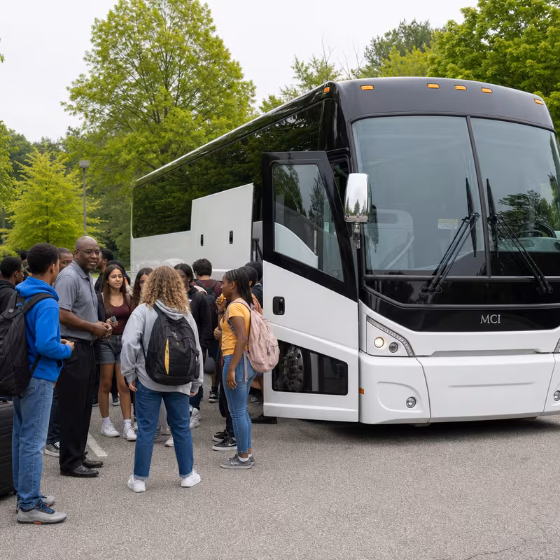 Black Mercedes Sprinter van staged for an Memphis School Transportation group