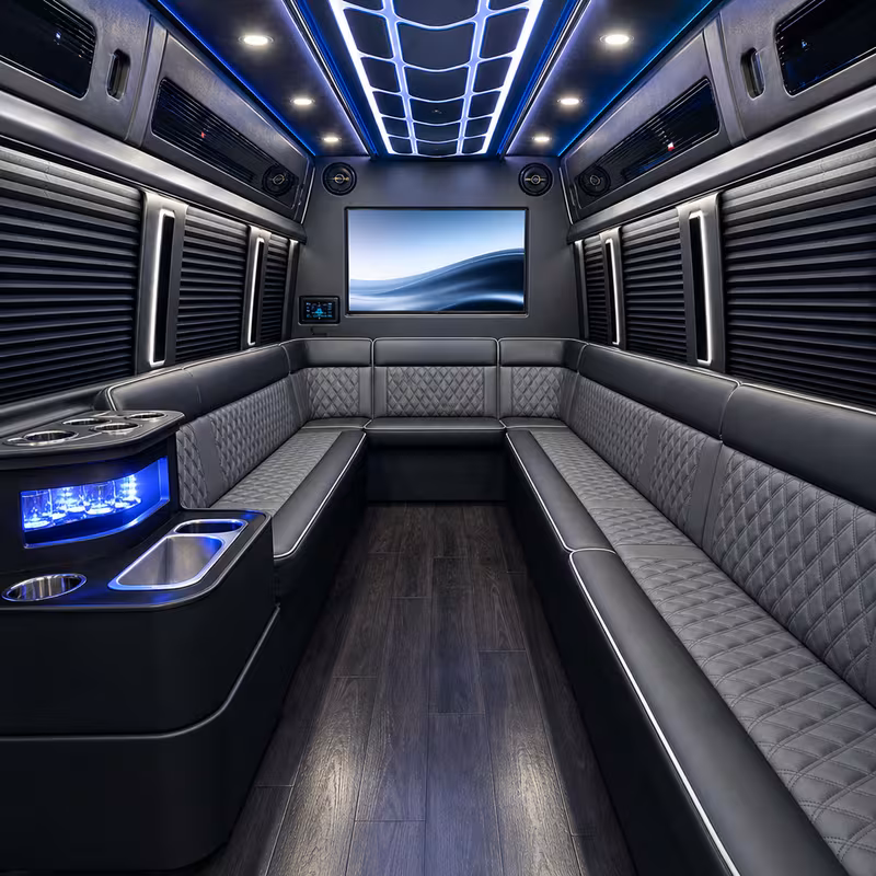 14 Passenger Sprinter Limo Inside