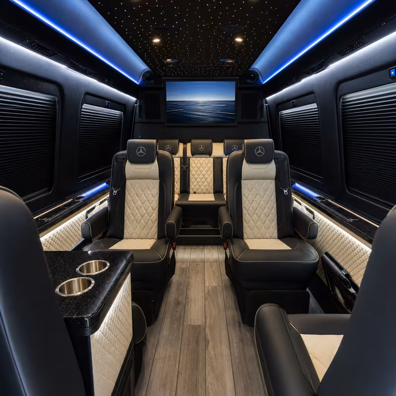 Sprinter Van Rental with Driver Interior