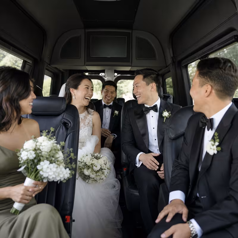 Black Mercedes Sprinter van staged for an Memphis Wedding Transportation group